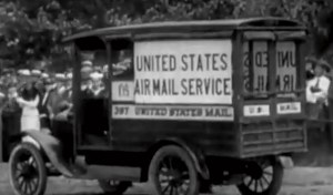 USPOD truck with airmail service sign
