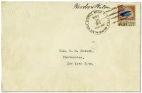 First flight cover with 24&cent; Jenny signed by President Wilson
Image: Smithsonian National Postal Museum