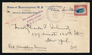 Cover carried on Lieut. Boyle&rsquo;s second attempted flight from Washington, DC, 17 May 1918&mdash;he crashed again
Image: Siegel Auction Galleries